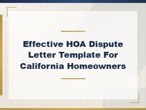 Hoa Dispute Letter Template for California Homeowners