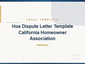 Hoa Dispute Letter Template for California Homeowners
