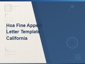 California Hoa Fine Appeal Letter Template